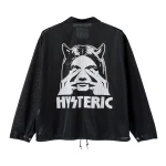 HYSTERIC GLAMOUR SEE NO EVIL mesh coach jacket Back