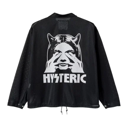 HYSTERIC GLAMOUR SEE NO EVIL mesh coach jacket Back