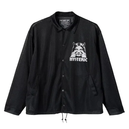 HYSTERIC GLAMOUR SEE NO EVIL mesh coach jacket Front